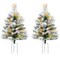 Best Choice Products Set of 2 24.5in Outdoor Pathway Christmas Trees Decor w/ LED Lights